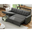 Sofa Bed Reversible Convertible Sleeper Pull Out Couches with Storage Chaise, Linen Fabric Furniture for Living Room, Bedroom