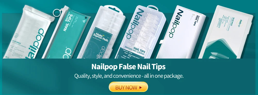 NAILPOP 120pcs Fake Nails Full Cover Press on Nails Coffin Soft Gel American Pose Capsule False Nail Tips for Extension System