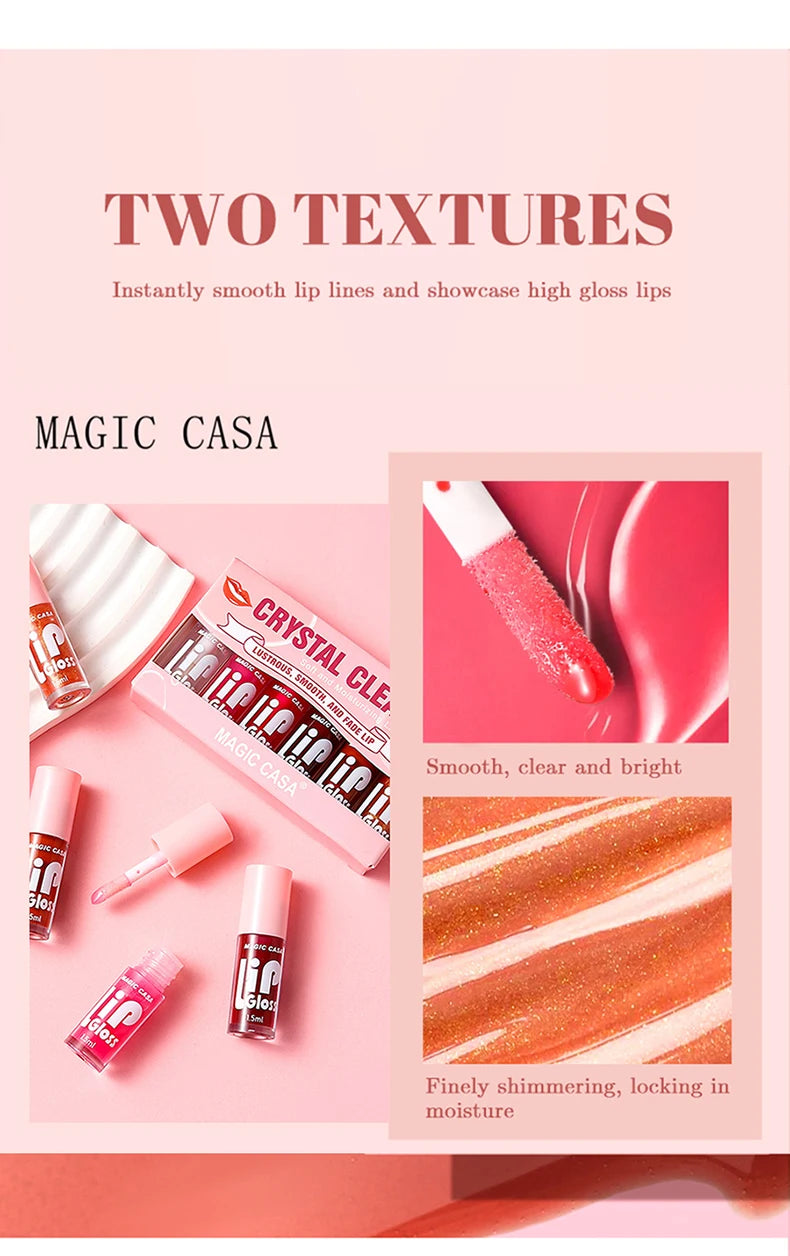 MAGIC CASA 6pcs/set Hydrating Jelly Lip Oil long-lasting Moisturizing  smooth shimmering Lip Hydrating Liquid