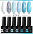 LILYCUTE 6Pcs/Set Gel Nail Polish Popular Colors In Autumn Semi Permanent Soak Off UV LED Nail Art Gels Nail Gel Polish