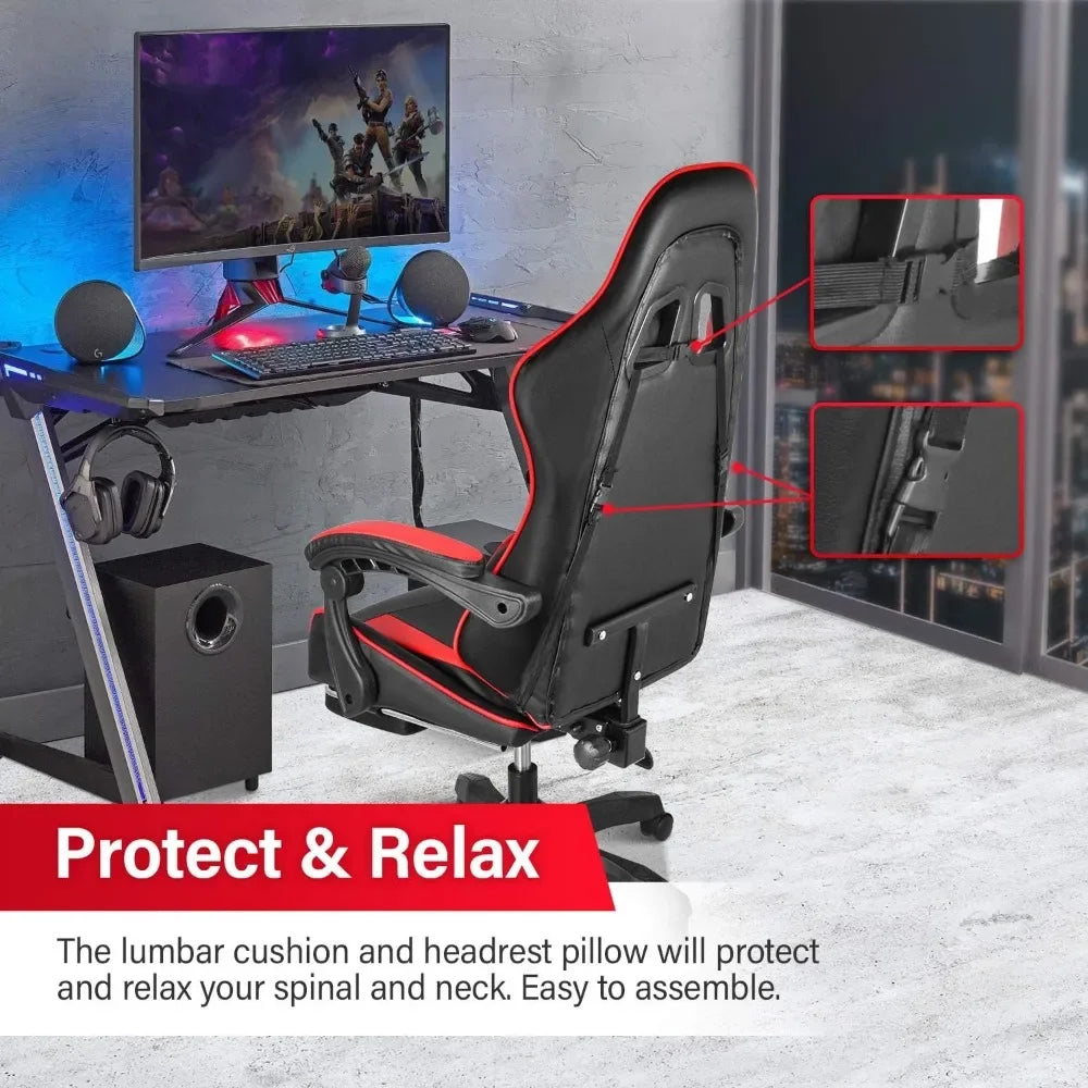 Gaming Chair Office Chairs Backrest and Seat Height Adjustable Swivel Recliner Racing Office Computer Ergonomic Video Game Chair