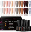 MEET ACROSS 12Pcs/Set 7ml Macaron Gel Nail Polish With Box Semi Permanent UV Gel  Soak Off Nail Art Kit Varnish For Manicure