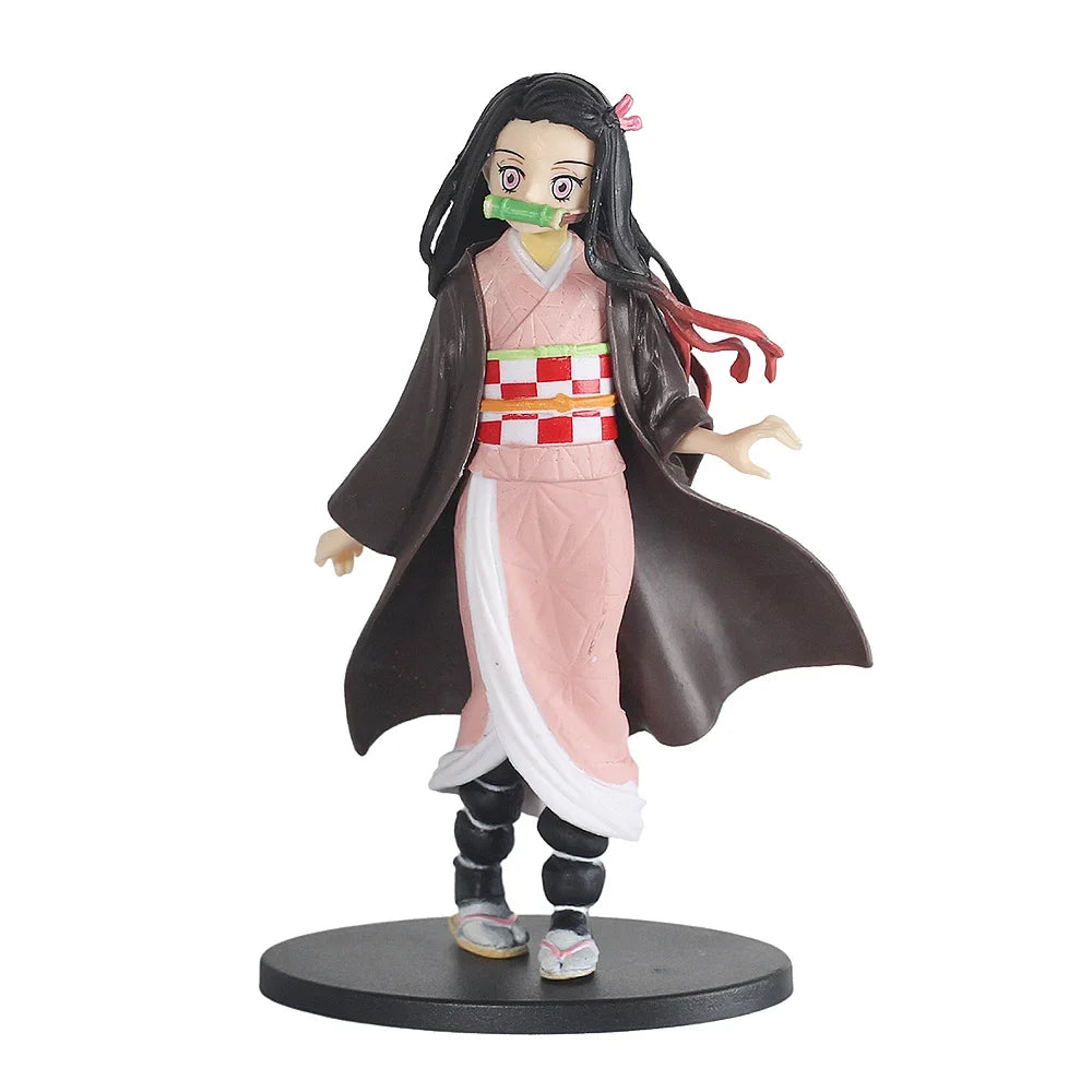 Demon Slayer Anime Figure Kimetsu no Yaiba Action Figure Nezuko/Tanjirou/Zenitsu/Inosuke/Shinobu/Miritsu Figurine Doll Toys Gift