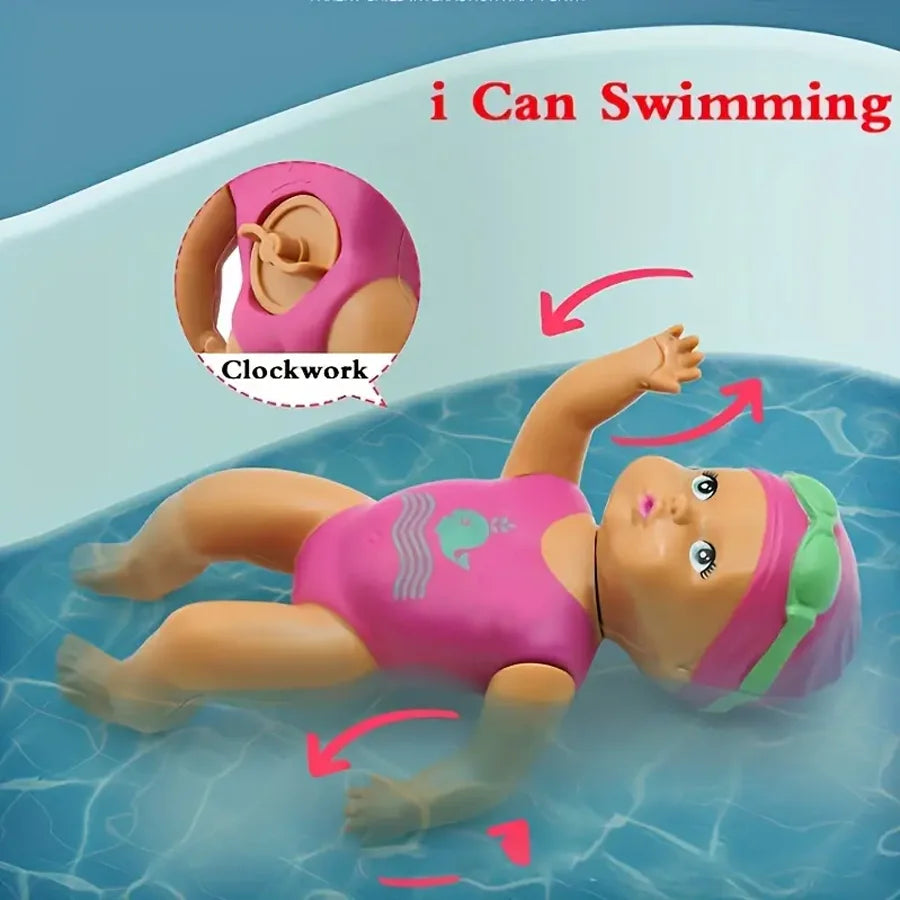 Floating swimming doll children's swimming baby character toy bathtub toy indoor parent-child interactive toy birthday gift