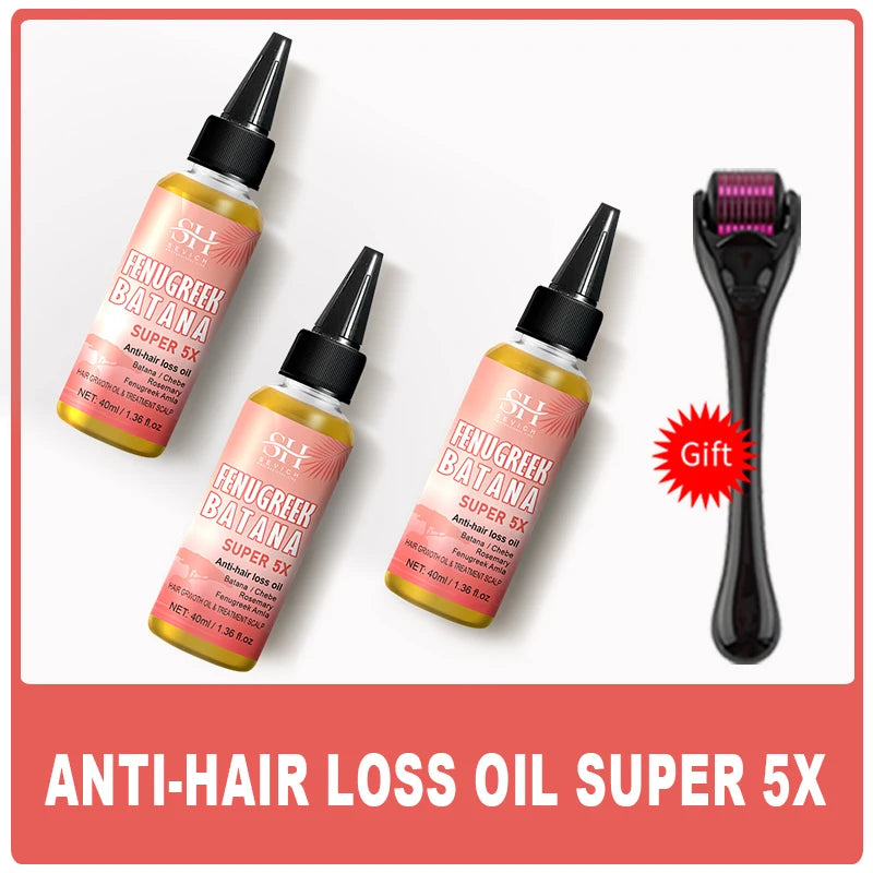 2024 Super Fast 5x Hair Growth Oil Fenugreek Anti-Hair Loss Oil Rosemary Hair Regrowth Chebe Batana Butter Hair Mask Amla Oils