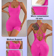 Summer 9 Color Solid Women Jumpsuit Skinny Short Bodycon High Elasticity Nylon Bodysuit Yoga Sports Workout Gym One Piece