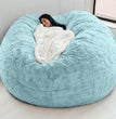 No Stuffed Gray Bean Bag Chair Giant Beanbag Pouf Sofa Bed Puff Futon Room Seat Tatami Relax Lounge Furniture Only Bag Case