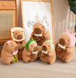 Lotus leaf Capybara Plush Toy  Oyster Bee Bckpack Capibara Cosplay Unicorn Dinosaur Boba Bread Ring Decor Stuffed Animals