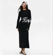 Hirsionsan Spring Autumn O-Neck Elastic Knit Long Dresses Women 2024 Elegant Chic Soft Lady Hollowing Sweater Dresses Femme New