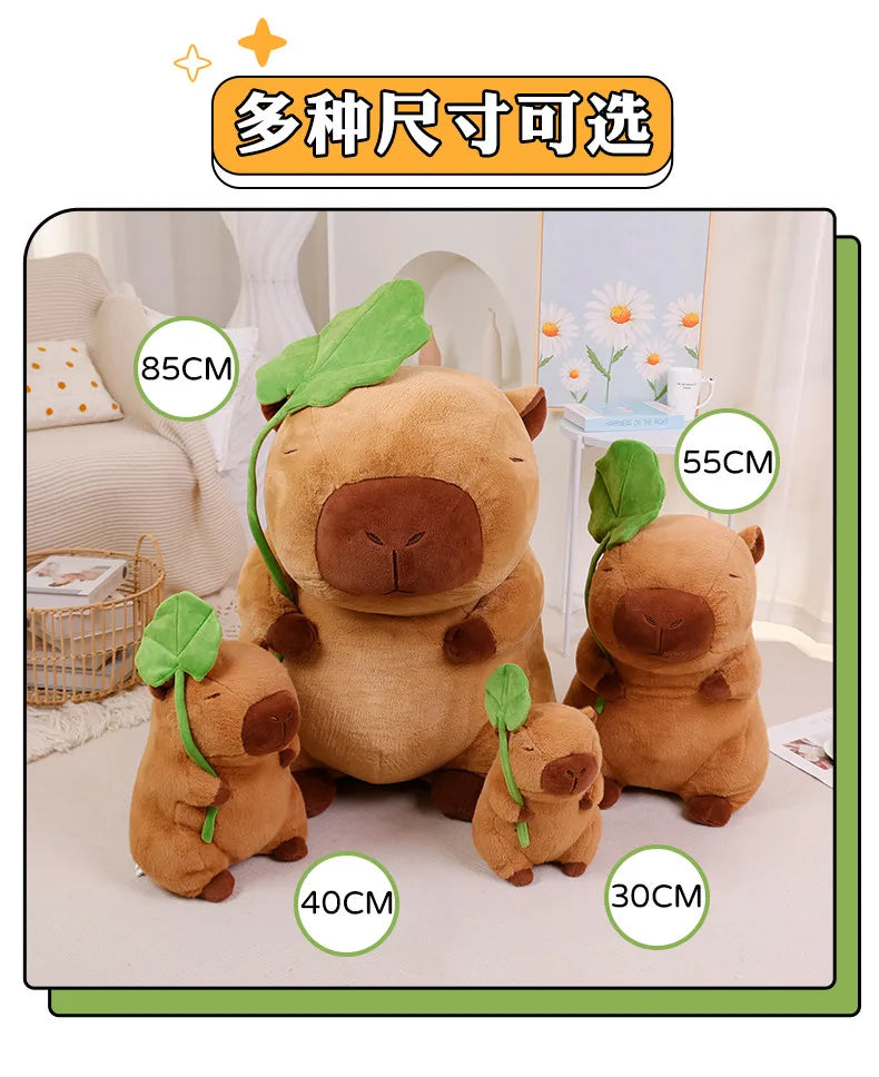 Lotus leaf Capybara Plush Toy  Oyster Bee Bckpack Capibara Cosplay Unicorn Dinosaur Boba Bread Ring Decor Stuffed Animals