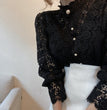 Fashion Long Sleeve Women Blouse Hollow Out Lace Blouse Shirt Tops Women Blusas Mujer De Moda 2024 Blouses Femme Women Shirts