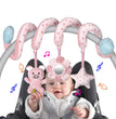 Car Seat Infant Baby Spiral Activity Hanging Toys Stroller Bar Crib Bassinet Mobile with Mirror BB Squeaker and Rattles