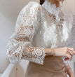 Fashion Long Sleeve Women Blouse Hollow Out Lace Blouse Shirt Tops Women Blusas Mujer De Moda 2024 Blouses Femme Women Shirts