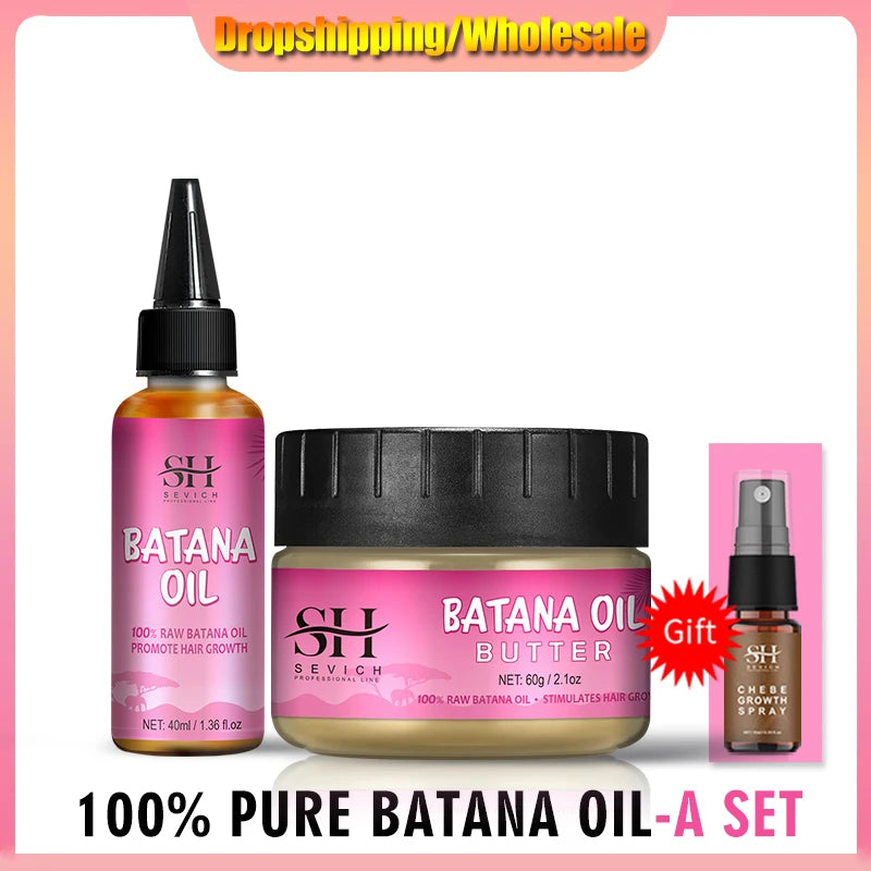 Hair Growth Set Batana Oil Fast Hair Growing Spray Anti Hair Loss Shampoo Scalp Repair Treatment Capsule Oil For Men Women 6pcs