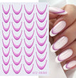 6pcs French Manicure Sticker Gradient Stripe Lines Sliders For Nails Ombre Designs Self-Adhesive Nail Art Decals DIY Decoration