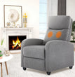 JHK Recliner Chair Massage Sofa Fabric Theater Lumbar Support Adjustable Modern Padded Seat Backrest Living Room Home Grey