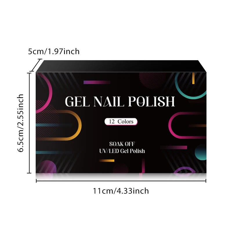 MEET ACROSS 12Pcs/Set 7ml Macaron Gel Nail Polish With Box Semi Permanent UV Gel  Soak Off Nail Art Kit Varnish For Manicure