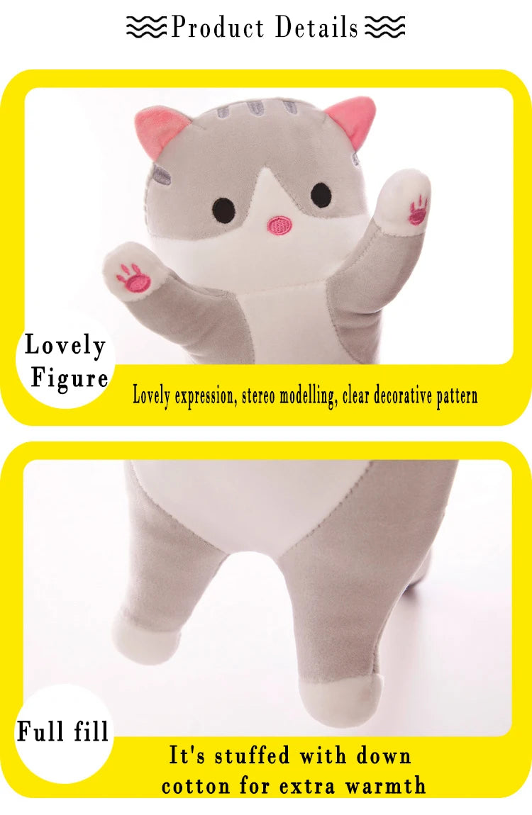 Children's Toy Stuffed Animal Pillow Cute Cat Pillow Soft Plush Long Cat Pillow Birthday Gift