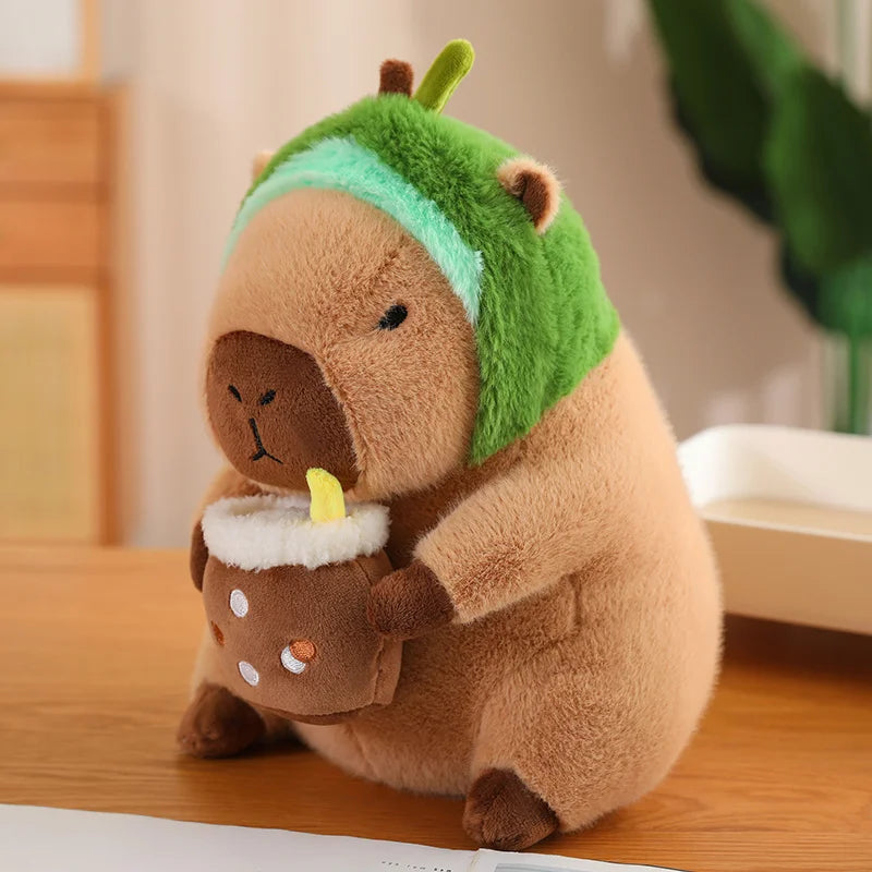 Lotus leaf Capybara Plush Toy  Oyster Bee Bckpack Capibara Cosplay Unicorn Dinosaur Boba Bread Ring Decor Stuffed Animals