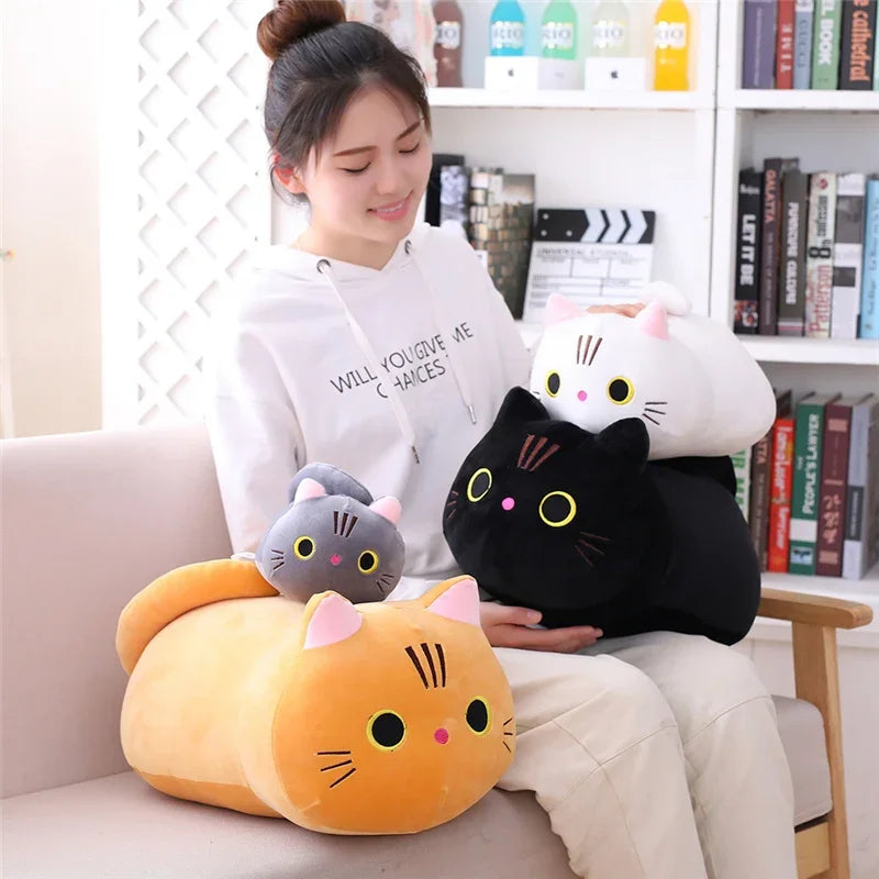 20cm Cute Soft Cat Plush Pillow Sofa Cushion Kawaii Plush Toy Stuffed Cartoon Animal Doll Lovely Gift