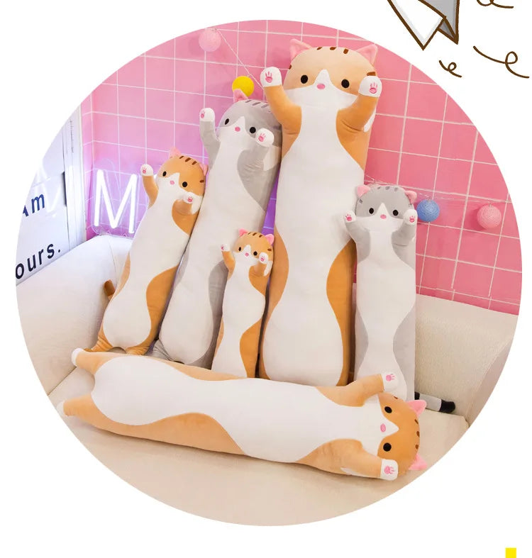 Children's Toy Stuffed Animal Pillow Cute Cat Pillow Soft Plush Long Cat Pillow Birthday Gift