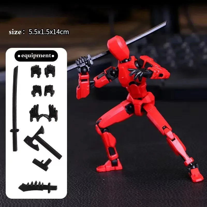 Multi-Jointed Movable Shapeshift Robot 3D Printed Mannequin Lucky 5 Character Action Figures Toys Parent-children Game For Gifts