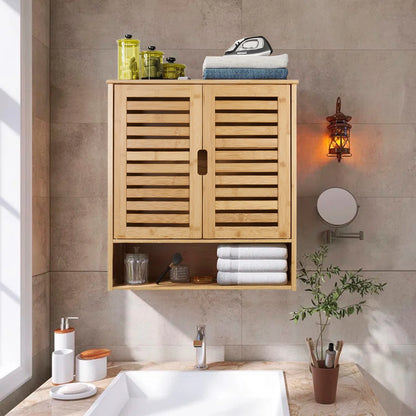 Wall Cabinet Bathroom Storage Cabinet Wall Mounted with Adjustable Shelves Inside, Double Door Medicine Cabinet, Utility Cabinet