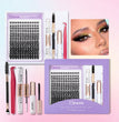 DIY Lash Extension Mix Styles Lash Clusters Individual with Bond&Seal Remover Tweezers Lash Brush for Self Application Makeup