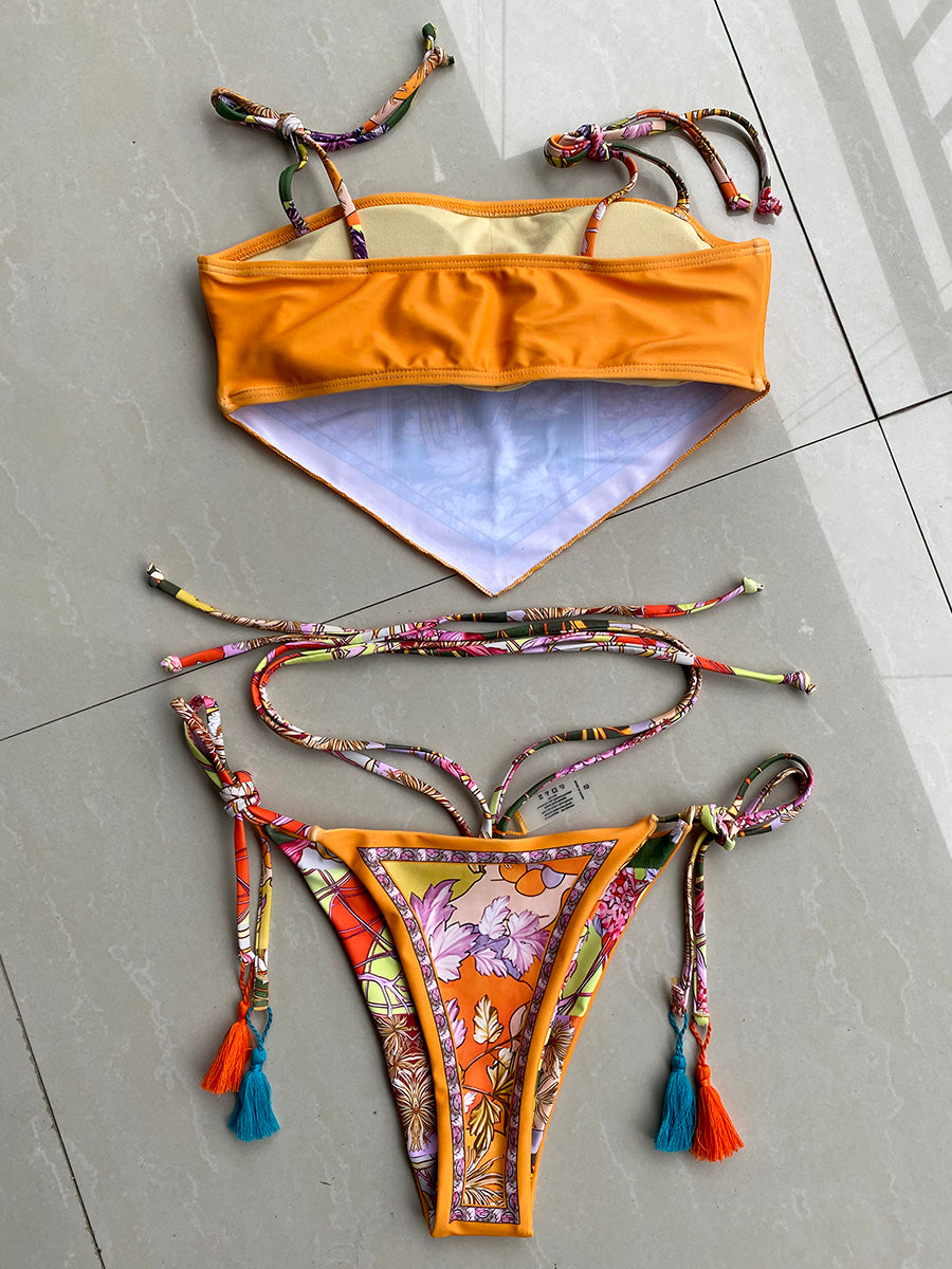 Printed Crop Top Bikini 2024 Women Bikinis Brazilian Swimwear Female Swimsuit Two-pieces Bikini Set High Cut Bathing Suit Swim