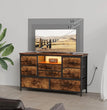 8 Dresser TV Stand with Power Outlet & LED for 55'' TV, Long Dresser for Bedroom with 8 Deep Drawers, Wide Console Table