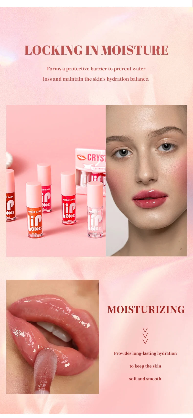 MAGIC CASA 6pcs/set Hydrating Jelly Lip Oil long-lasting Moisturizing  smooth shimmering Lip Hydrating Liquid