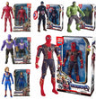 17cm Marvel Spiderman Model Anime Action Figures Spider-Man captainironman Luminous Children's Toys decorationdolls Gifts