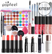 POPFEEL Makeup Full Kit Female Make Up Set Eye Shadow Eyeshadow Palette Lip Gloss Mascara Eyeliner Brushes Bag Make-up for Women