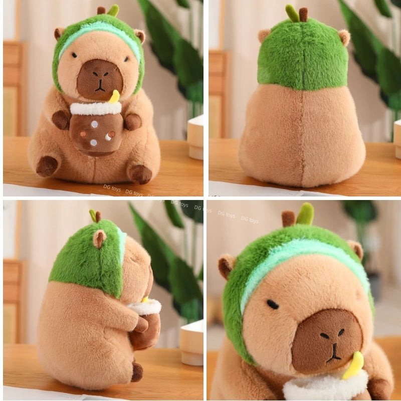 Lotus leaf Capybara Plush Toy  Oyster Bee Bckpack Capibara Cosplay Unicorn Dinosaur Boba Bread Ring Decor Stuffed Animals