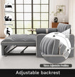 3 in 1 Sleeper Sofa Bed - Convertible Love Seat Couch with Side Table, Tufted Futon Sofa w/Pullout Bed, Adjustable Backrest