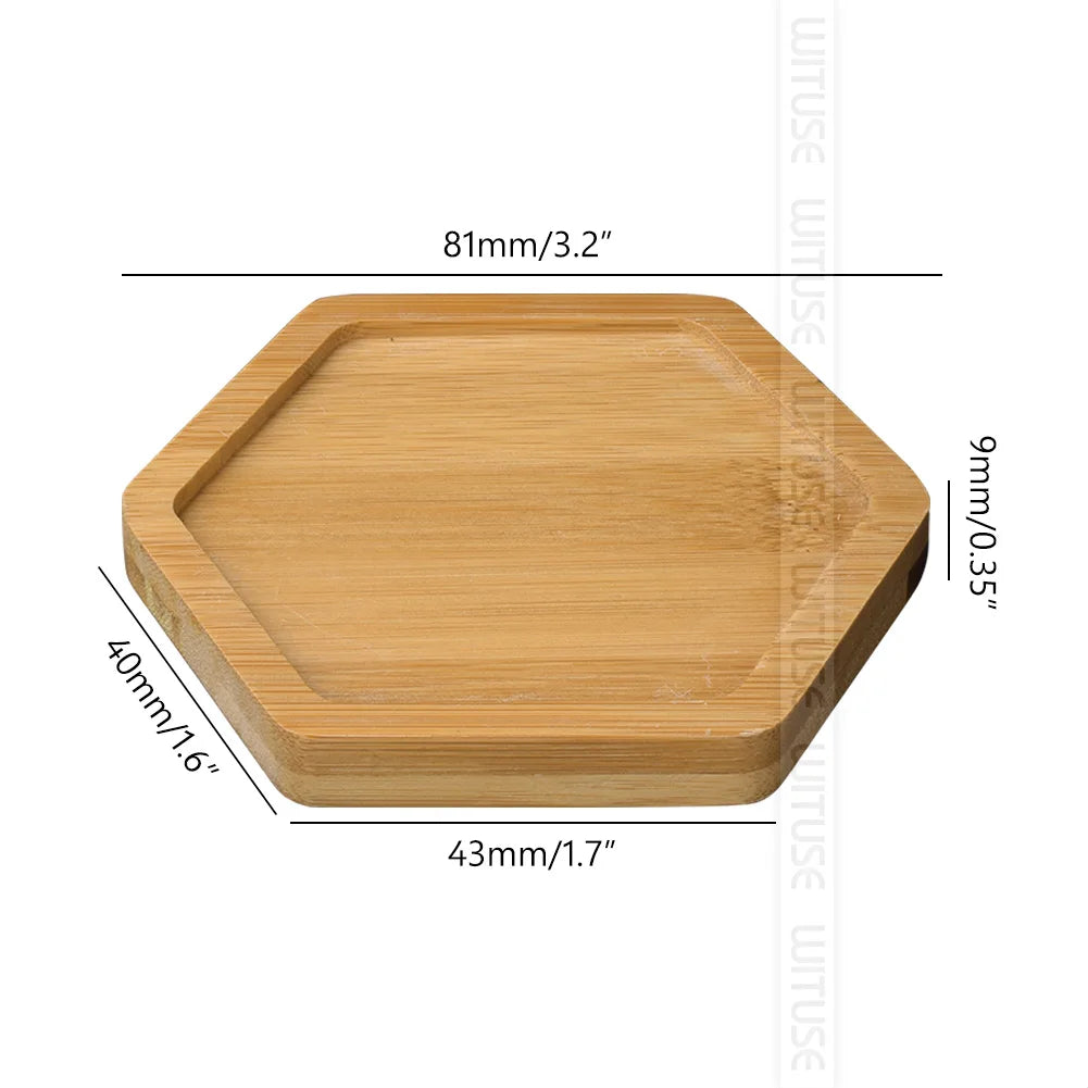 14 Style Round Square Flower Pots Planter Bamboo Tray Wood Holder Home Decor Gardening Supply Anti-Fade Simple Elegant Design