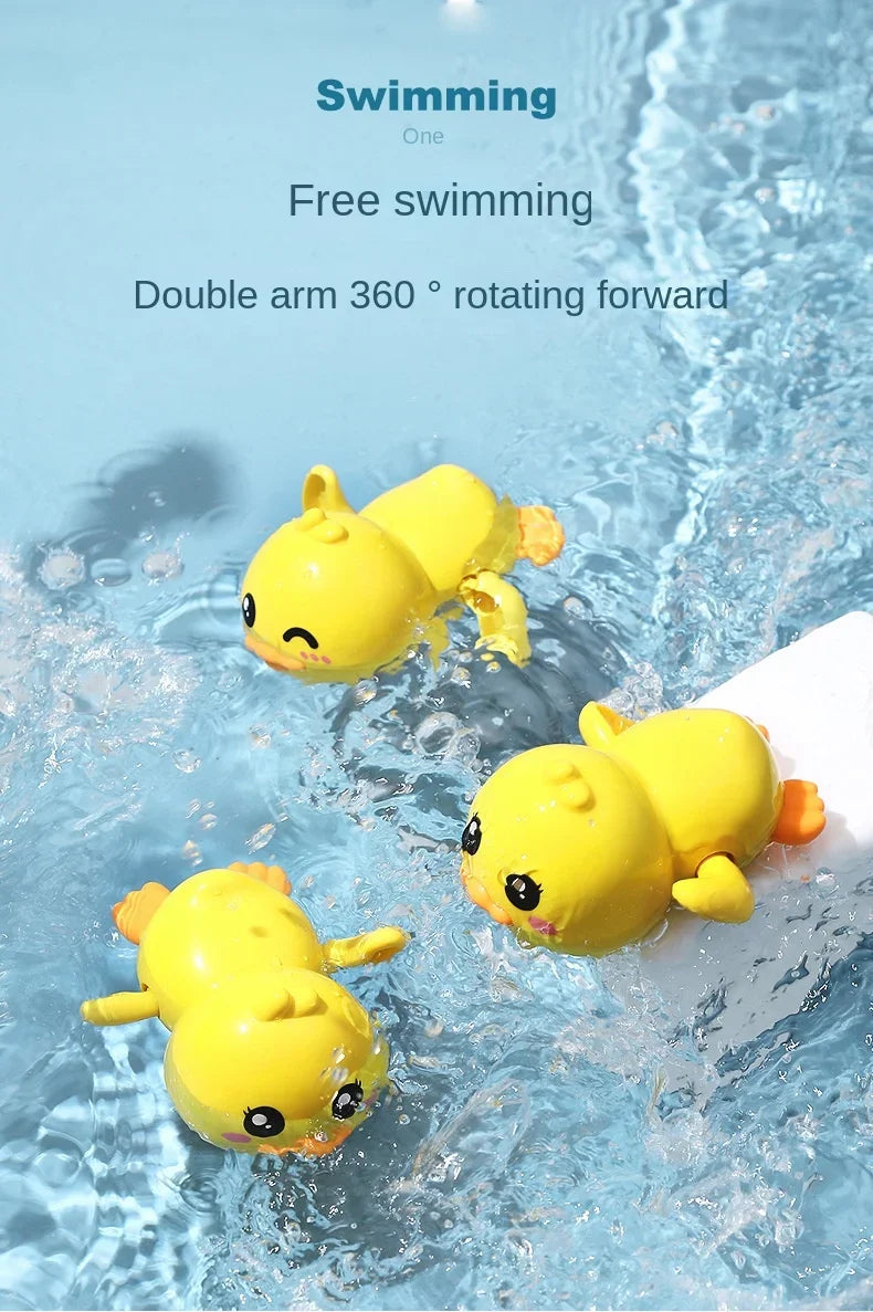 Bath Toys Cute Swimming Duck for Toddlers 1-3 Years Old Floating Wind Up for Boy Girl New Born Baby Bathtub Toddle Plastic Toys