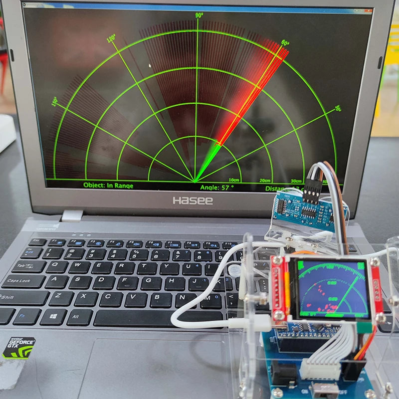 Acrylic Mini Radar Robot With TFT Small/Big Screen to Ultrasonic Radar For Arduino Robot for ESP8266 Programmable Toys Diy Kit