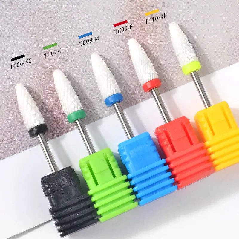 Ceramic Nail Drill Bits Milling Cutter Nail Files Grinding Head Electric Pedicure Manicure Polish Cuticle Clean Nail Art Tools