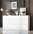 Dresser with Deep Drawers, Large Floor Wood Dresser and Chest of Drawers Without Handles, Modern Long Dresser, Dresser