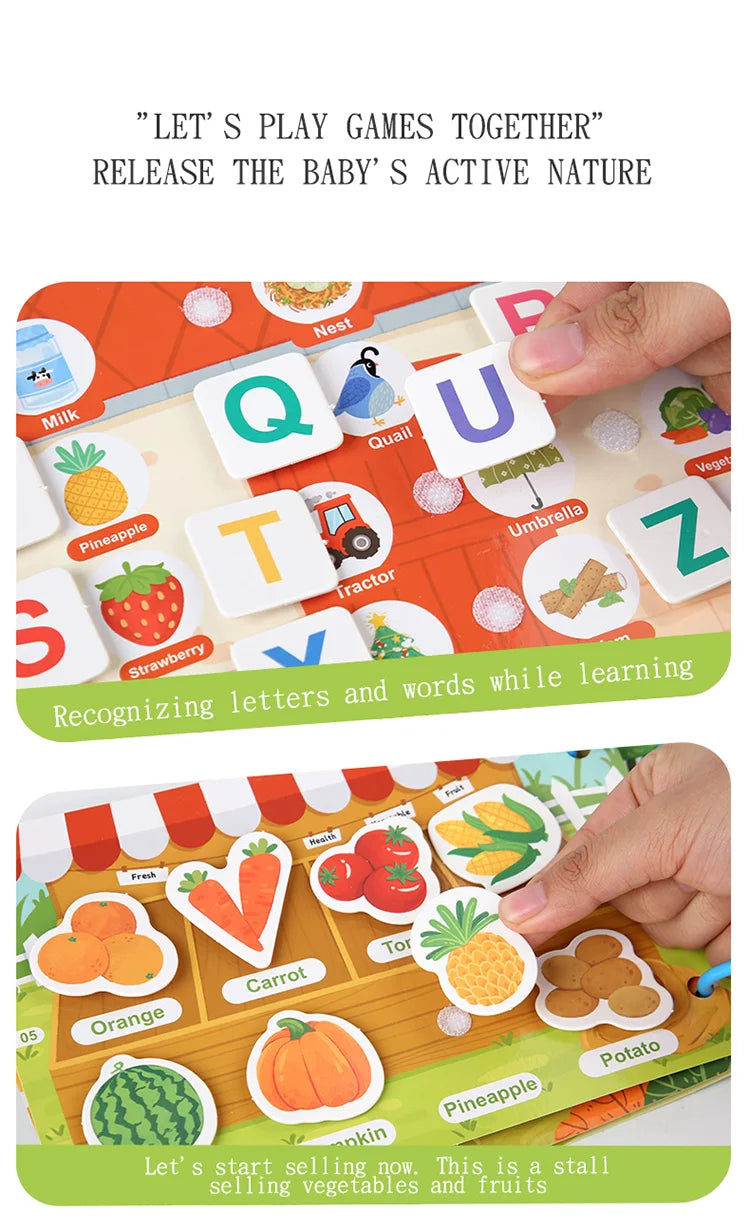 Montessori Baby Busy book My First Quiet Book Paste Early Learning Education Toy Children Toy Matching Game for Babies 2 3 Years