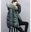 2024 Winter New Warm Down Cotton Jacket With Large Fur collar Hooded Coat Loose Women Thicken Parker Puffer Overcoat Casual wear