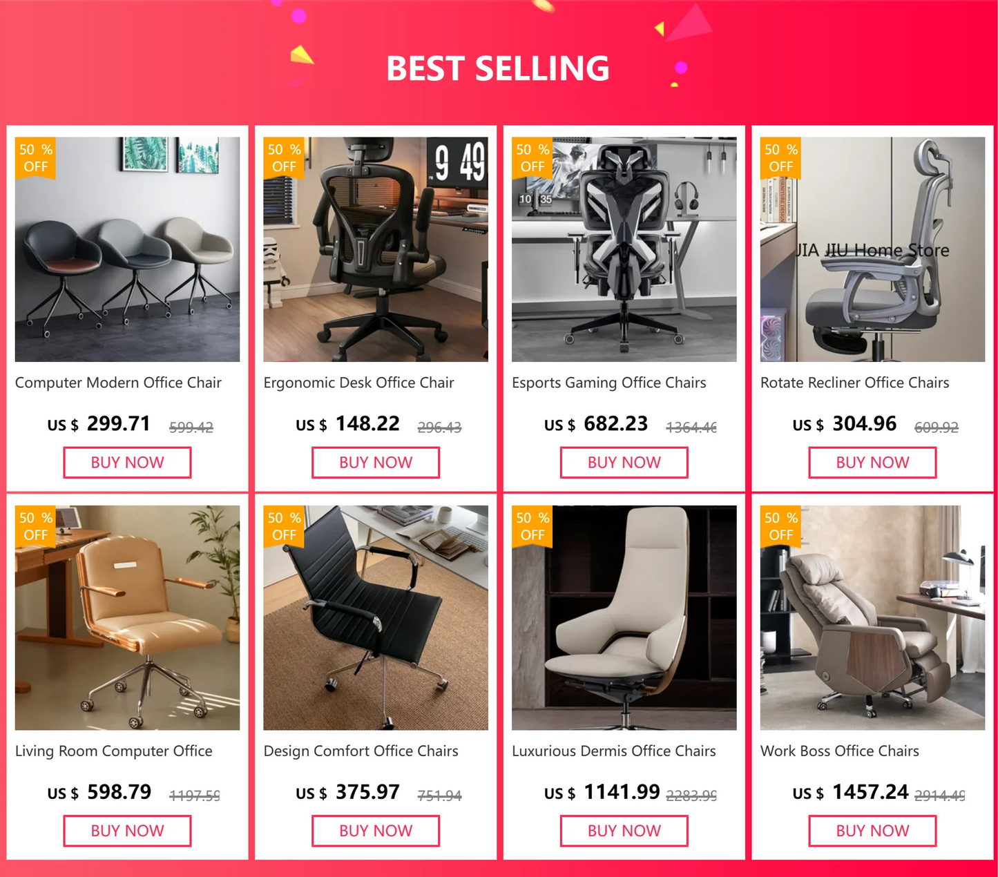 Home Computer Office Chair Comfortable Ergonomic Boss Recliner Office Chair Work Arm Silla Oficina Living Room Furnitures QF50BG