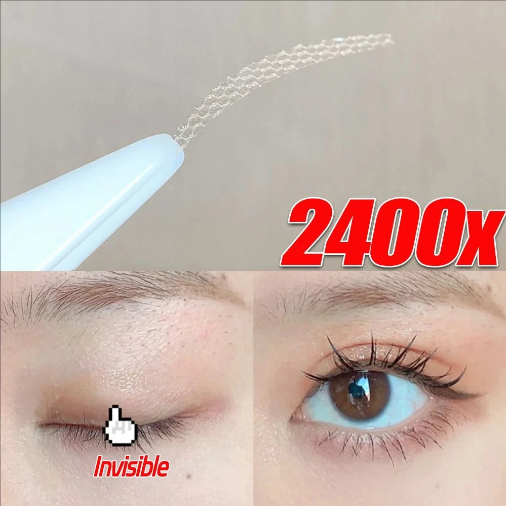 MJ Transparent Grey Beige Big Eyes Invisible Lace Mesh Fiber Self-adhesive Eye Patch Eyelid Double Eyelid Tape Sticker Makeup To