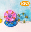 2/4/6/10Pcs Kids Mini Swim Ring Bath Toy Summer Fun Swimming Pool Float Ring Toys for Rubber Ducks Dolls Inflatable Bath Toy