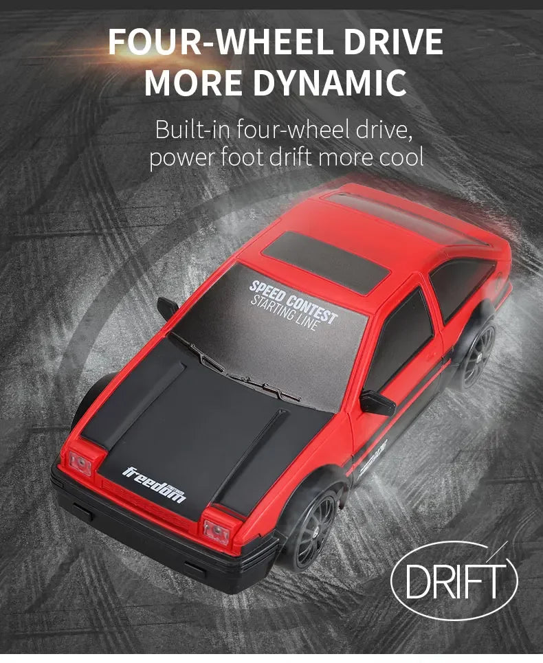 2.4G High speed Drift Rc Car 4WD Toy Remote Control AE86 Model GTR Vehicle Car RC Racing Cars Toy for Children Christmas Gifts