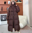 Fashions Long Women's Winter Down Jacket Loose Hooded Coats Thicken Warm White Duck Down Jacket High-end Parkas Light Outwear