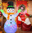 2.2M Christmas Snowman Inflatable Model Rotate LED Light Green Glove Xmas Stake Props Toys Household Accessories Holiday Decor