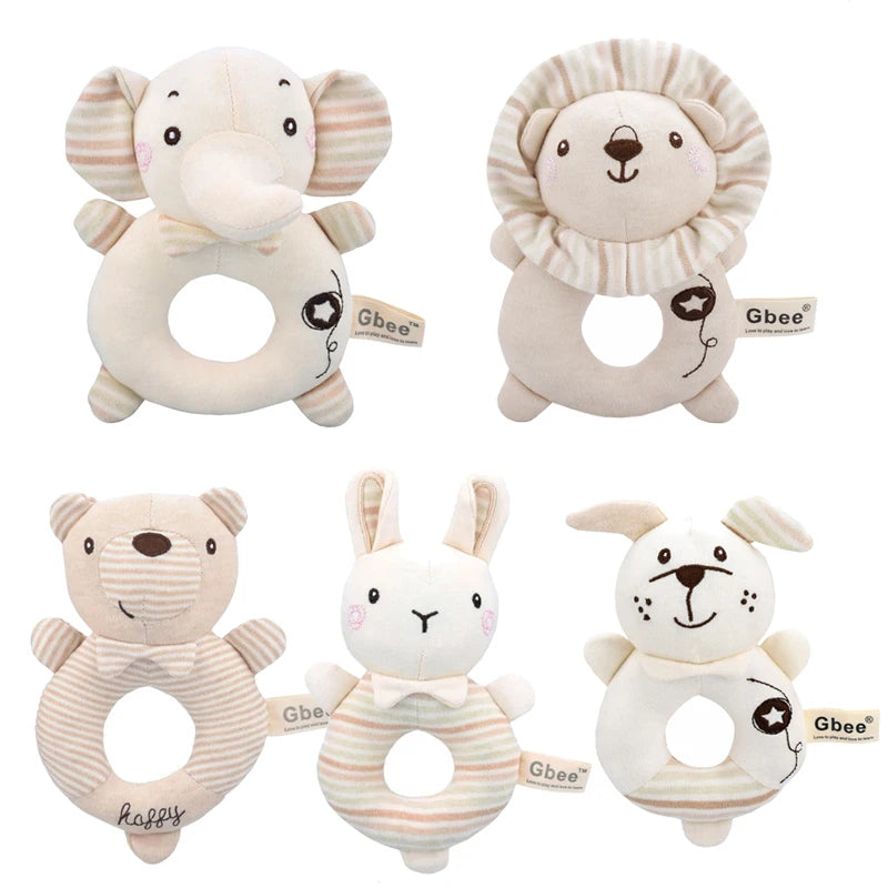 Baby Plush Rattle Cartoon Animals Crib Mobile Bed Bell Toys 0-12 Months Infant Toddler Early Educational Toy for Newborn  Gifts