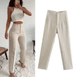 TRAF Fashion Office Wear High waist Pants for Women Formal Pants Office outfits Pencil Trousers Black Pink White Ladies Pants